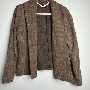 Eileen Fisher Brown Blazer Tailored Wool Blend